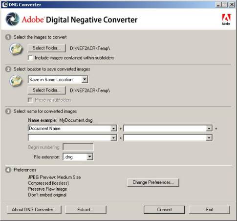 adobe nef to dng converter